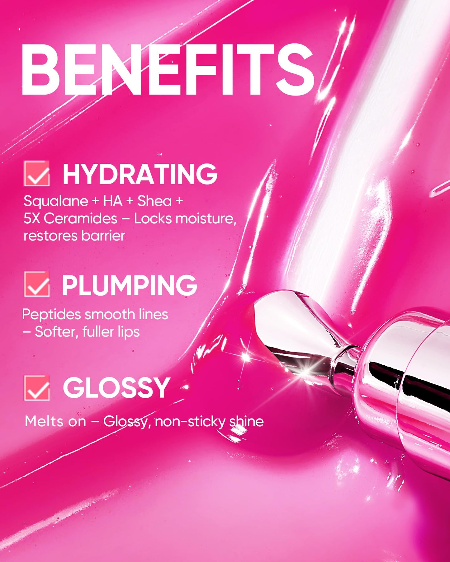 SKINTIFIC Peptide Brightening Lip Serum, Hydrating & Plumping Tinted Lip Gloss, Moisturizing Lip Balm with Polypeptides SKINTIFIC