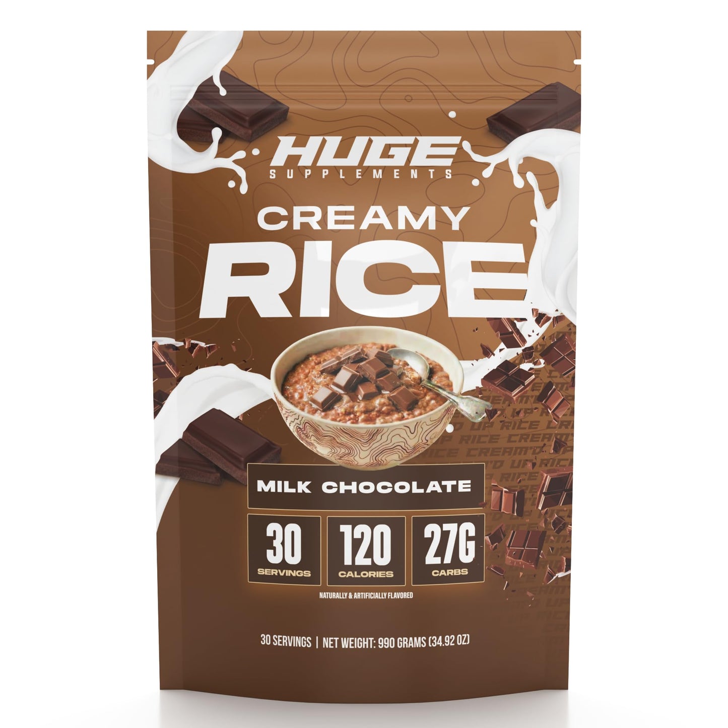 Huge Creamy Rice, Maple Brown Sugar, Rice Cereal (Cream of Rice Style), Quick & Easy Preparation, Fast-Digesting Carbohydrates, Sugar-Free, Creamy Texture, Pre & Post Workout Fuel, 30 Servings