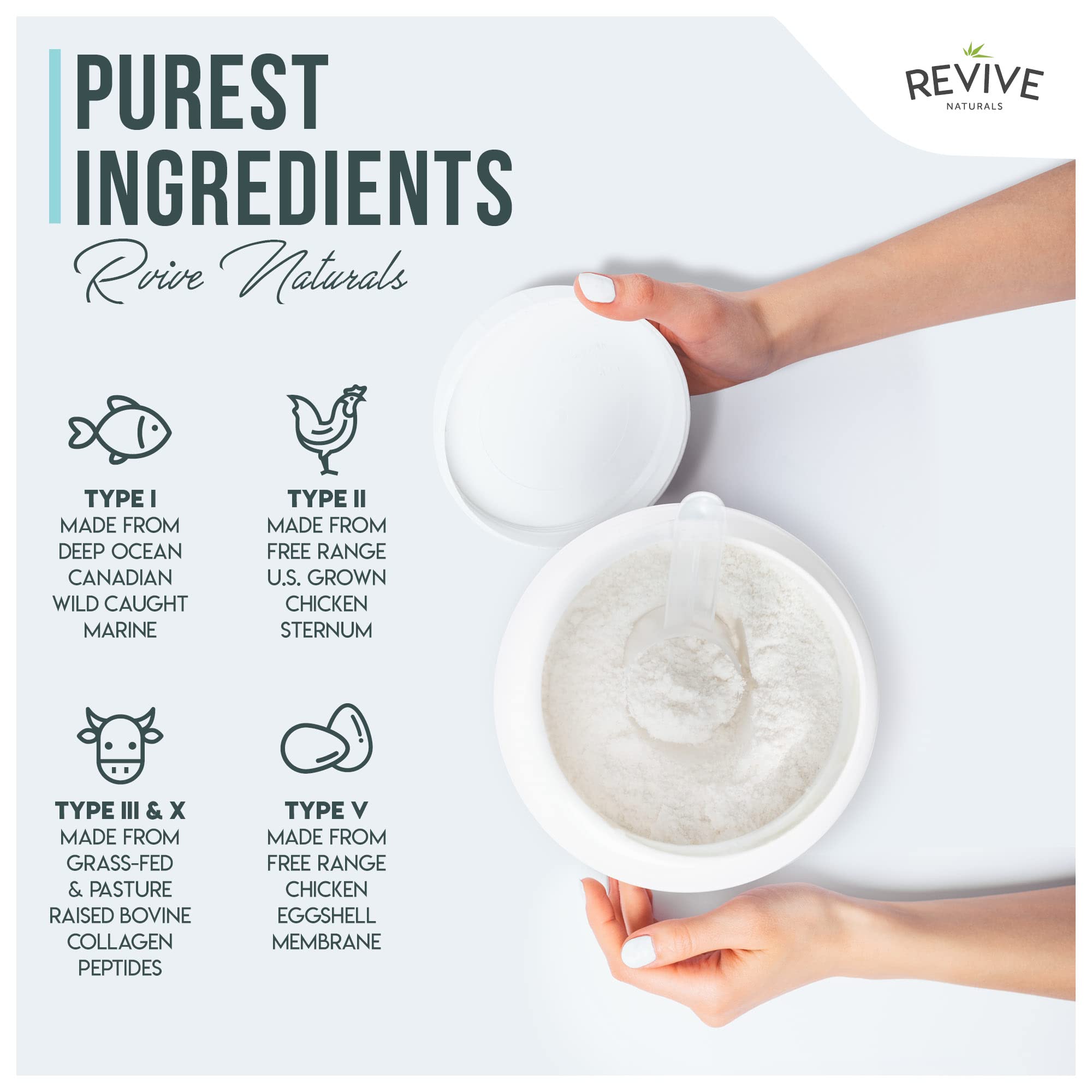 Vanilla Multi Collagen Protein Powder - 400g - Unsweetened - 5 Types of Collagen Peptides Revive Naturals buy australia supplements