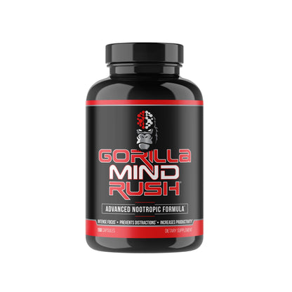Gorilla Mind Rush - Nootropic Supplement | Intense Focus · Insane Productivity Cognitive Health Support, Memory, Focus, Gorilla Mind
