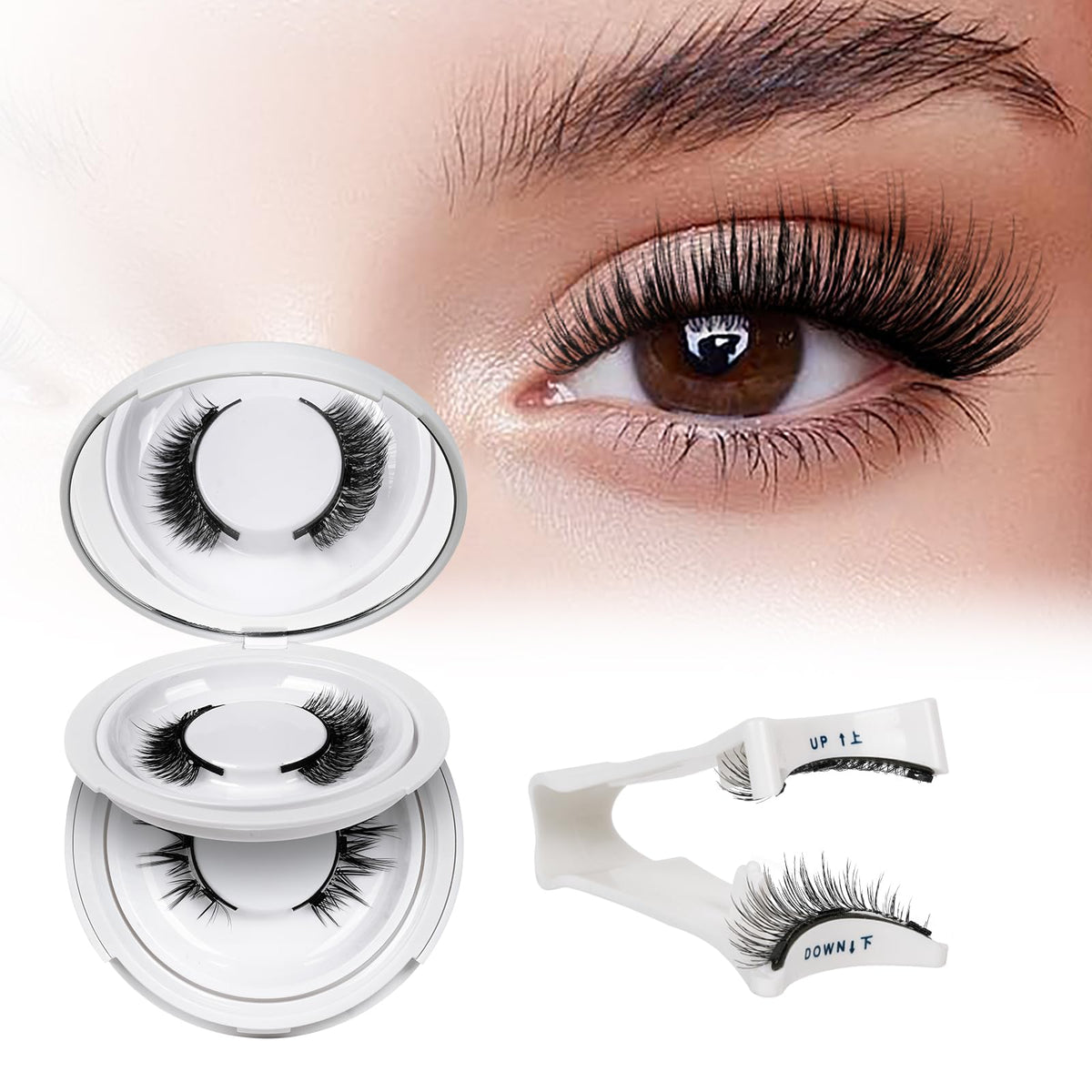 QUEWEL Magnetic Eyelashes Reusable Magnetic Eyelashes with Applicator(A13) QUEWEL