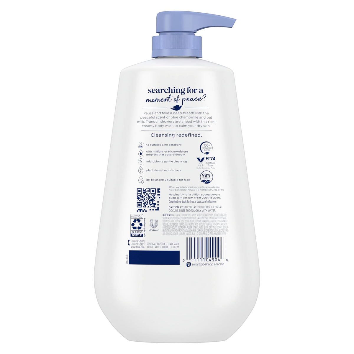 Dove 24hr Anti-Stress Lotion Body Wash, Blue Chamomile & Oat Milk 30.6 oz Dove