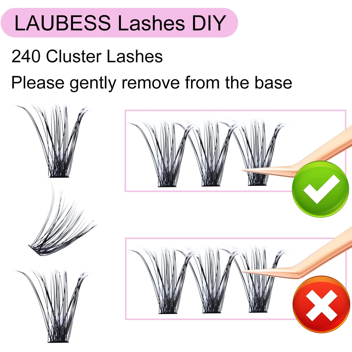 Cluster Lashes 40D Eyelash Clusters Mixed Tray Wispy Lash Clusters Extensions D Cluster Eyelash Extensions Individual Lashes DIY Lash Extension (40D-0.07D-9-16mm) LAUBESS