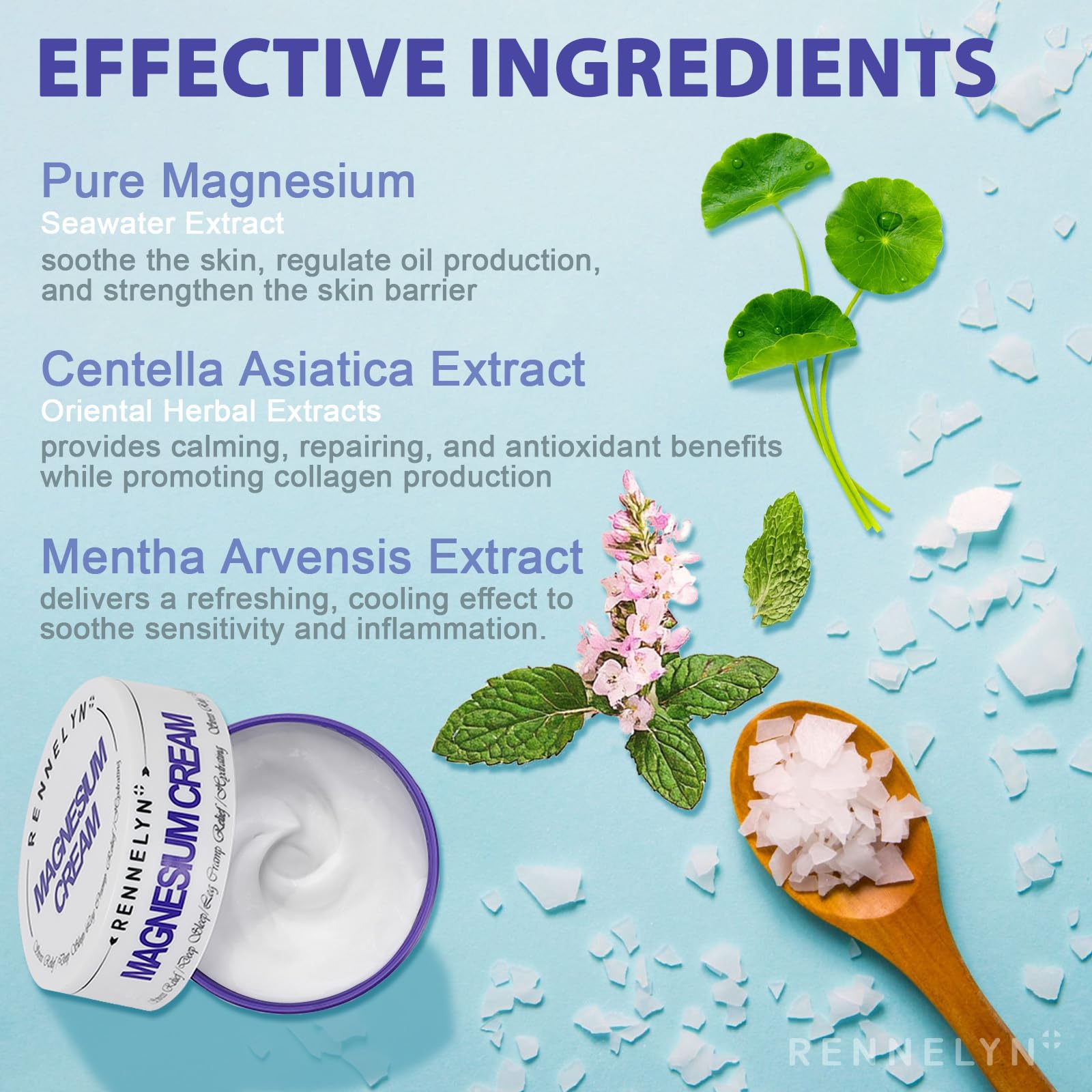 Magnesium Cream Leg Cramps: Soothing Lotion with Magnesium Glycinate, Malate, & Chloride (3 OZ FL, Lavender) Rennelyn buy australia supplements