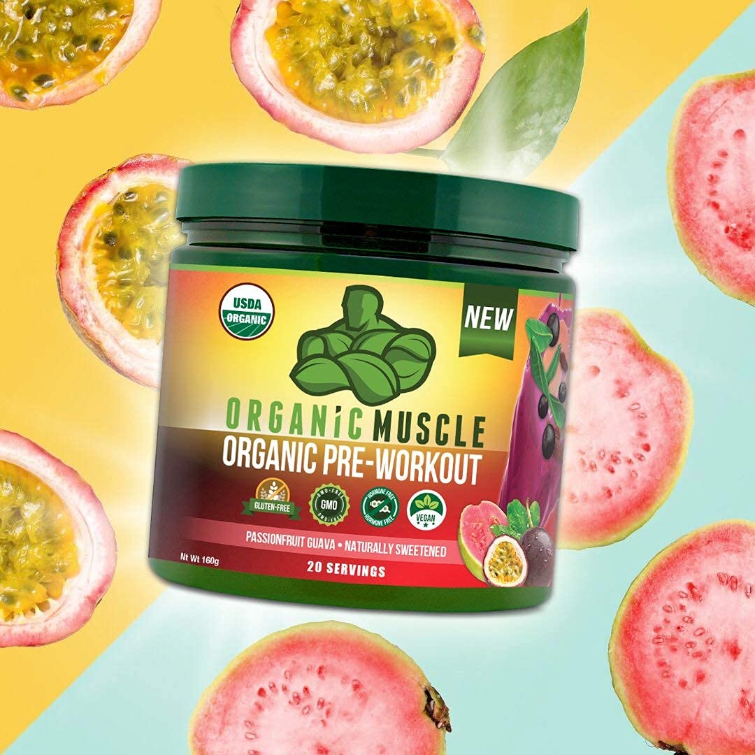 Organic Muscle Bundle - Pre-Workout Powder for Energy (Passionfruit Guava) + Replenisher Organic Muscle buy australia supplements