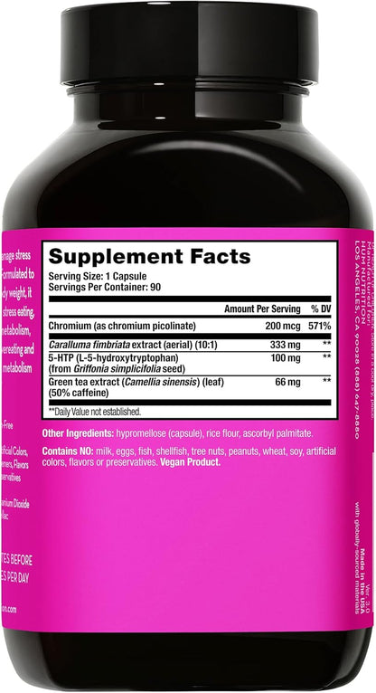 HUM Skinny Bird Green Tea Extract Appetite Support for Women with 5HTP, Chromium, Caralluma Fimbriata, Gluten Free and Vegan, Green Tea Extract Capsules Supplements for Women, 90 Capsules