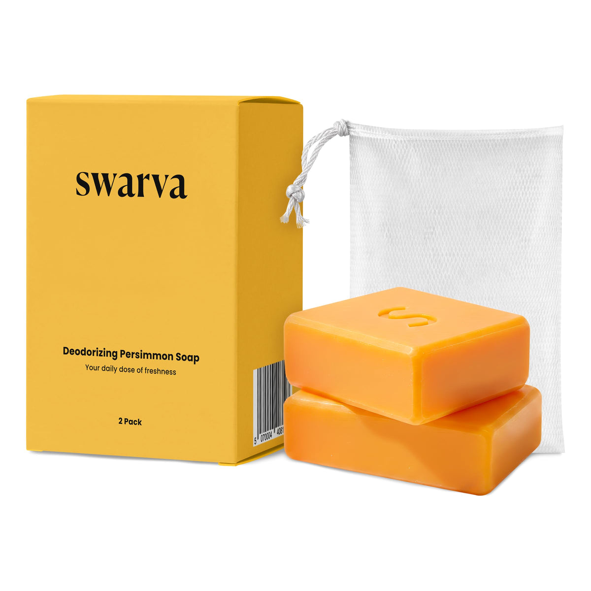 Japanese Persimmon Soap | Body Odor Bar - Old People Smell Cleanser, 2 Pack Swarva