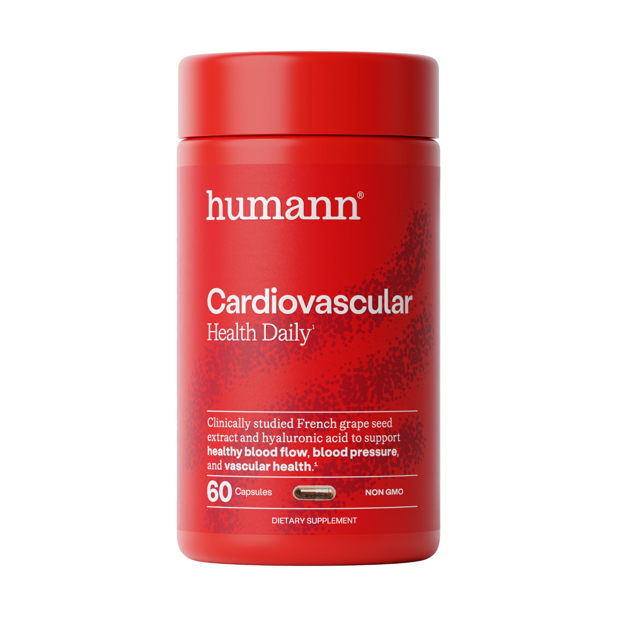 Humann Cardiovascular Health Daily, 4-in-1 Vascular & Blood Pressure Support, Grape Seed Extract Capsules & Hyaluronic Acid Circulation Supplements, Plant-Based Non-GMO, 60 Capsules Humann buy australia supplements