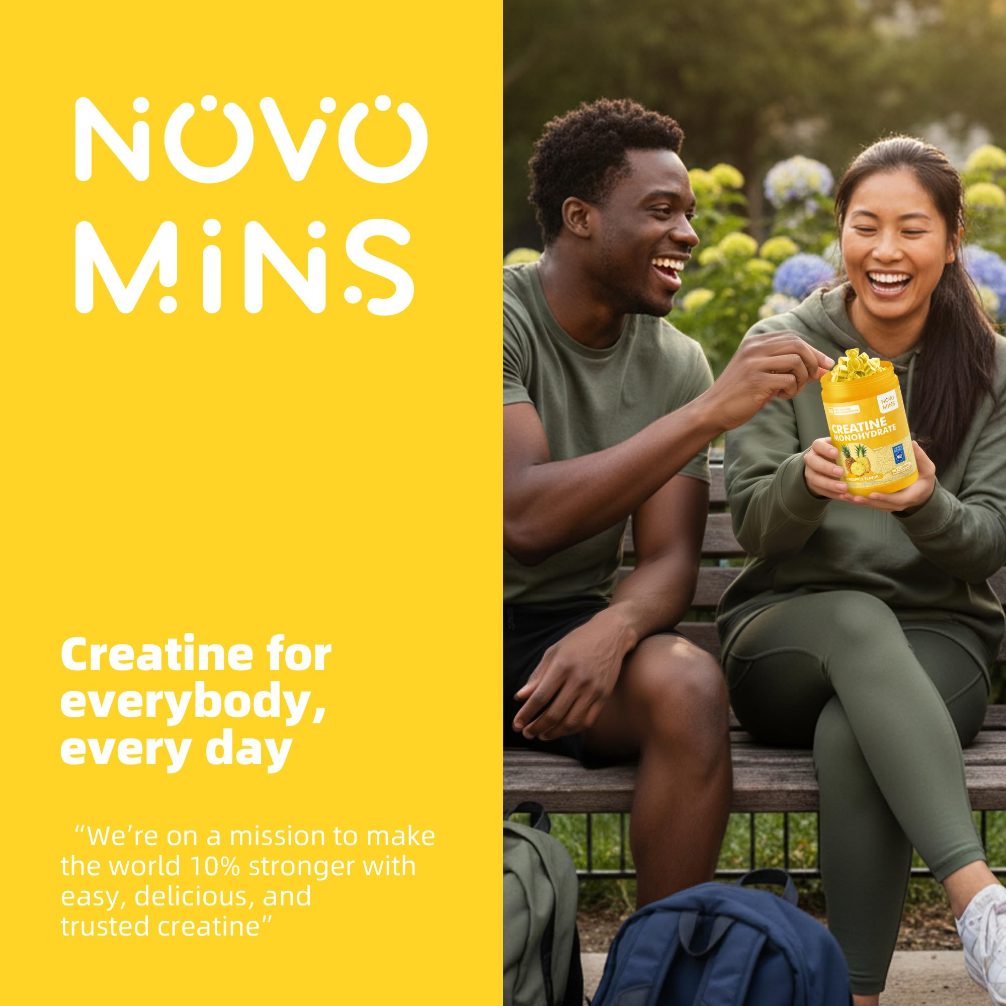 novomins Creatine Monohydrate Gummies for Men & Women, Chewables Creatine Monohydrate for Muscle Strength, Muscle Builder, Energy Boost, Pre-Workout Supplement novomins buy australia supplements