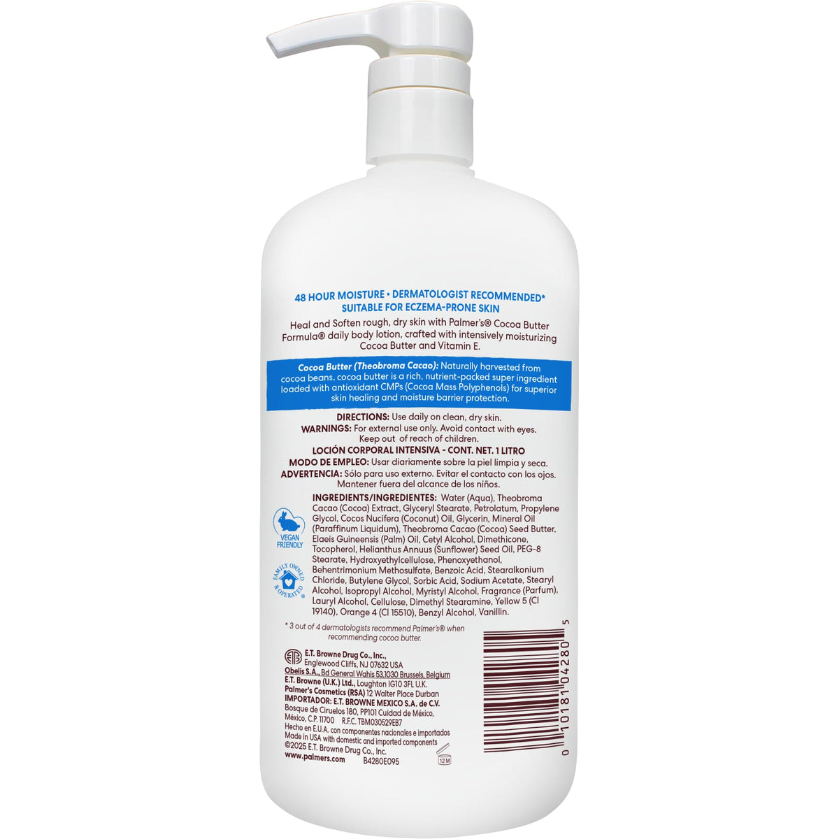 Palmer's Cocoa Butter Body Lotion Formula, Daily Skin Therapy (33.8 Fl Oz) Palmer's