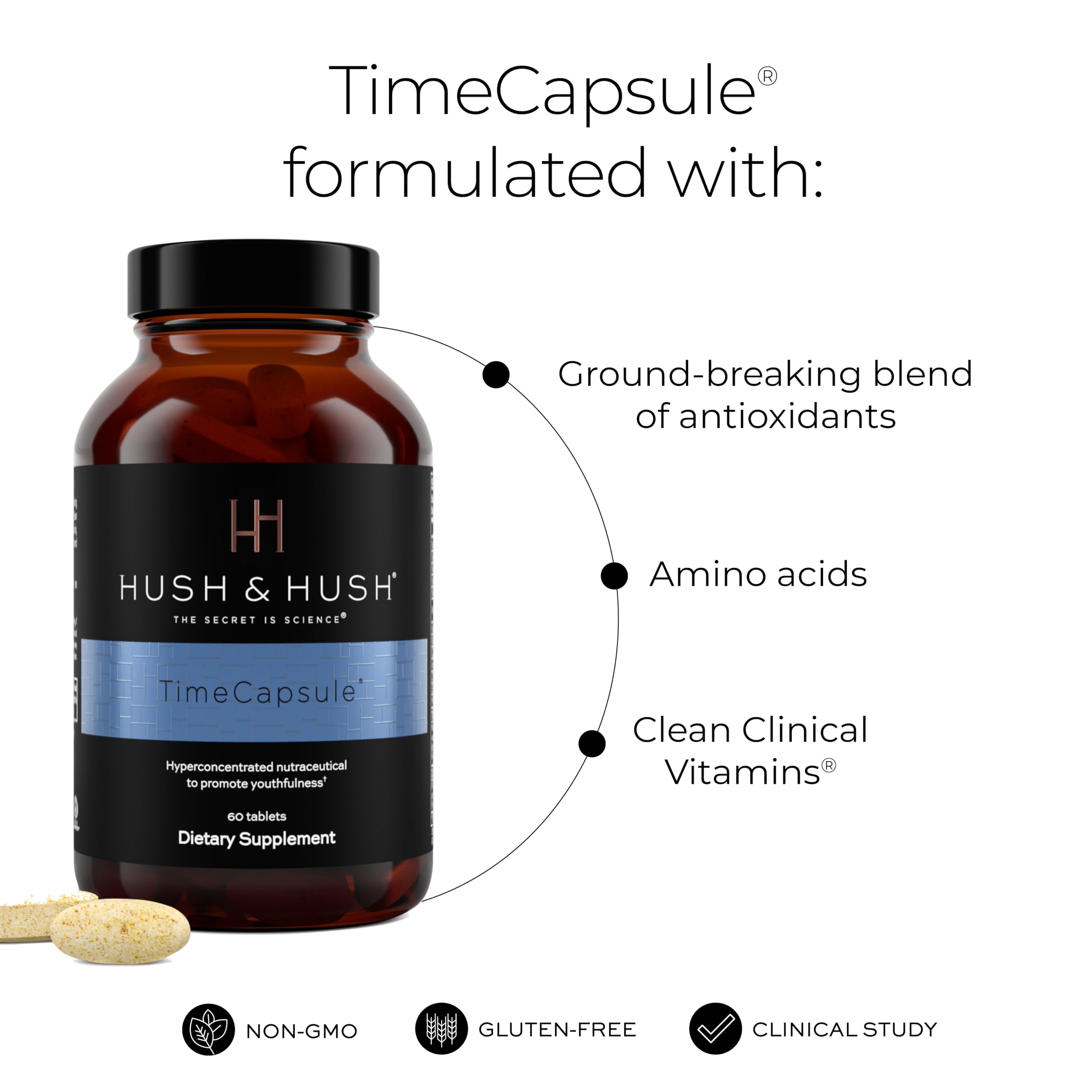 Hush & Hush TimeCapsule Multivitamin, Women's Multivitamin, Men's Multivitamin, Clean Nutraceuticals Supplements That Contains Hyaluronic Acid Hush & Hush buy australia supplements