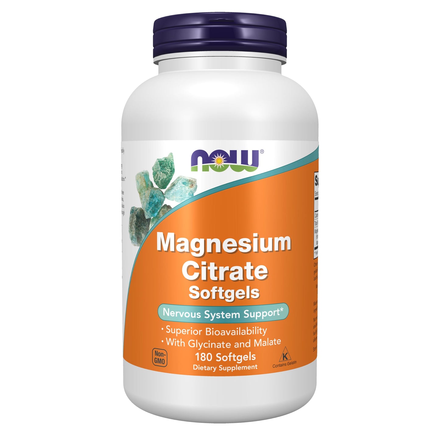 NOW Supplements, Magnesium Citrate, Enzyme Function*, Nervous System Support*, 120 Veg Capsules Gsupps Australia