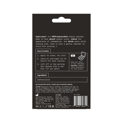 Starface Hydro-Star® Black Hydrocolloid Star-Shaped Pimple Patch, 36 ct Starface World
