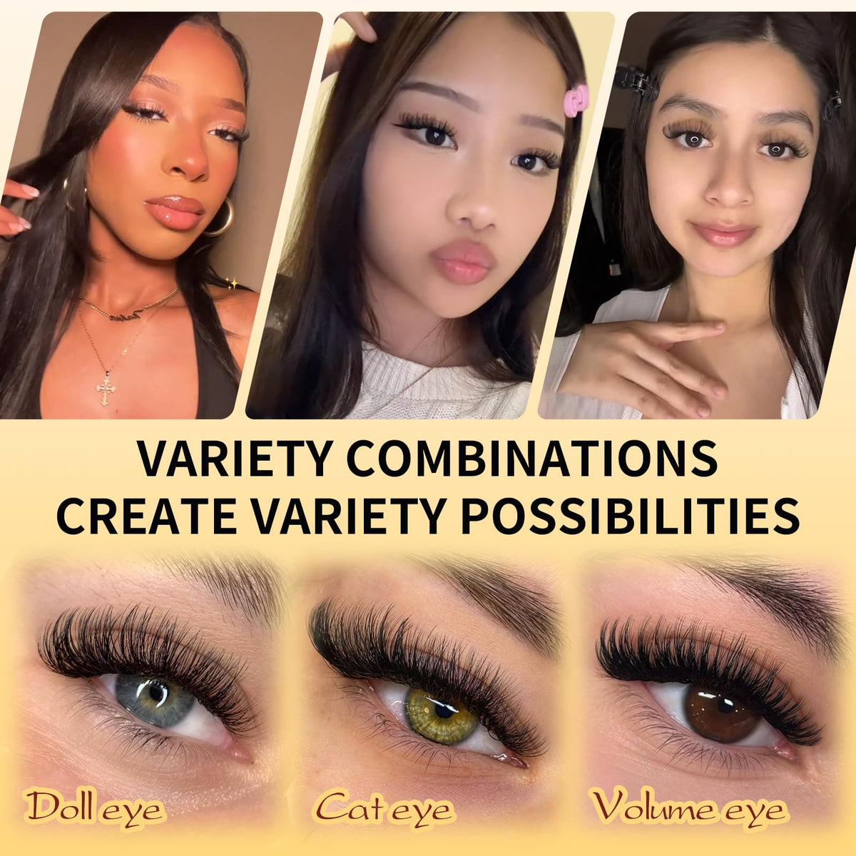 QUEWEL Lash Clusters Kit, 320 Pcs 30D+40D Lash Cluster Eyelash Extensions QUEWEL