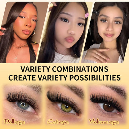 QUEWEL Lash Clusters Kit, 320 Pcs 30D+40D Lash Cluster Eyelash Extensions QUEWEL