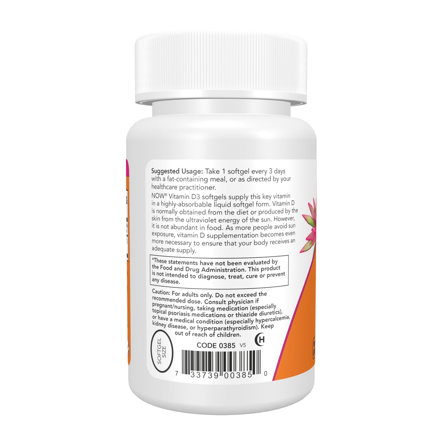 NOW Foods Supplements, Vitamin D-3 10,000 IU, Highest Potency, Structural Support*, 120 Softgels Gsupps Australia