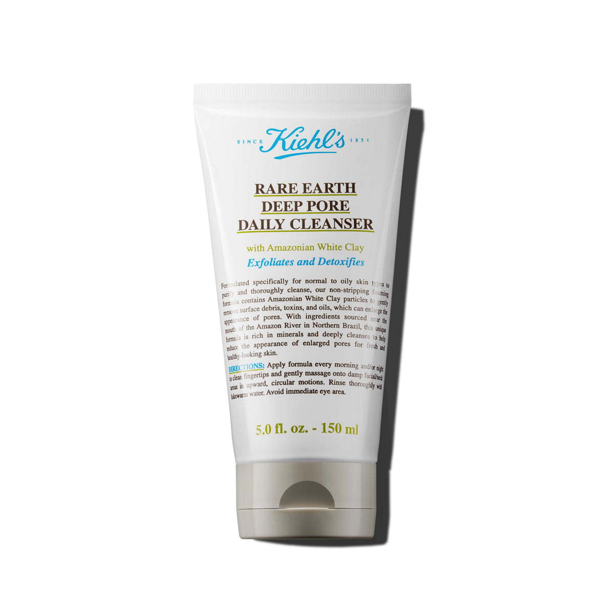 Kiehl's Rare Earth Deep Pore Daily Cleanser, Gentle Exfoliating Face Wash for Oily Skin, Detoxifies & Exfoliates Skin, Minimizes Pores, with Amazonian White Clay, Fragrance-free - 5 fl oz Kiehl's