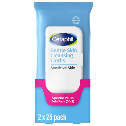 Cetaphil Gentle Makeup Remover Face Wipes, Fragrance Free, 25 Count | Sensitive skin safe, alcohol-free, fragrance-free, daily facial cleansing, removes makeup, dermatologist recommended Gsupps Australia