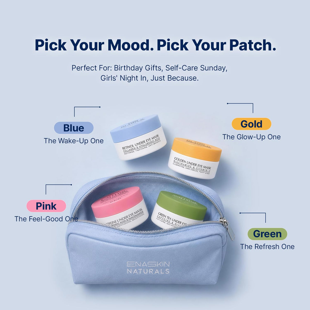 Enaskin Naturals Under Eye Patches for Puffy Eyes & Dark Circles 60 Patches Enaskin Naturals