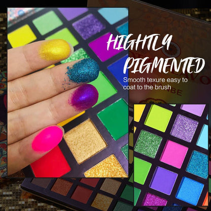 UCANBE EXOTIC FLAVORS Neon Eyeshadow Makeup Palette - 48 Colorful High Pigmented - Rainbow Matte Shimmer Glitter Eye Shadow Make Up Pallet Gift Set UCANBE