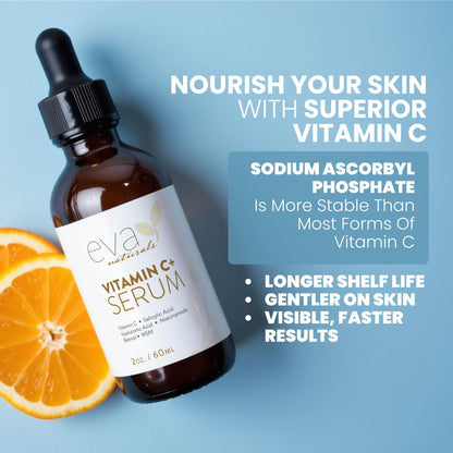 Eva Naturals Vitamin C Serum for Face – Anti Aging Dark Spot Remover & Corrector with Retinol, Hyaluronic Acid Eva Naturals