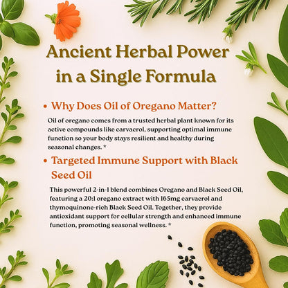 Micro Ingredients Oil of Oregano Softgels, 300 Count | 2 in 1 Formulated | 4X Strength Carvacrol & Thymoquinone | Plant Based, Non-GMO Micro Ingredients
