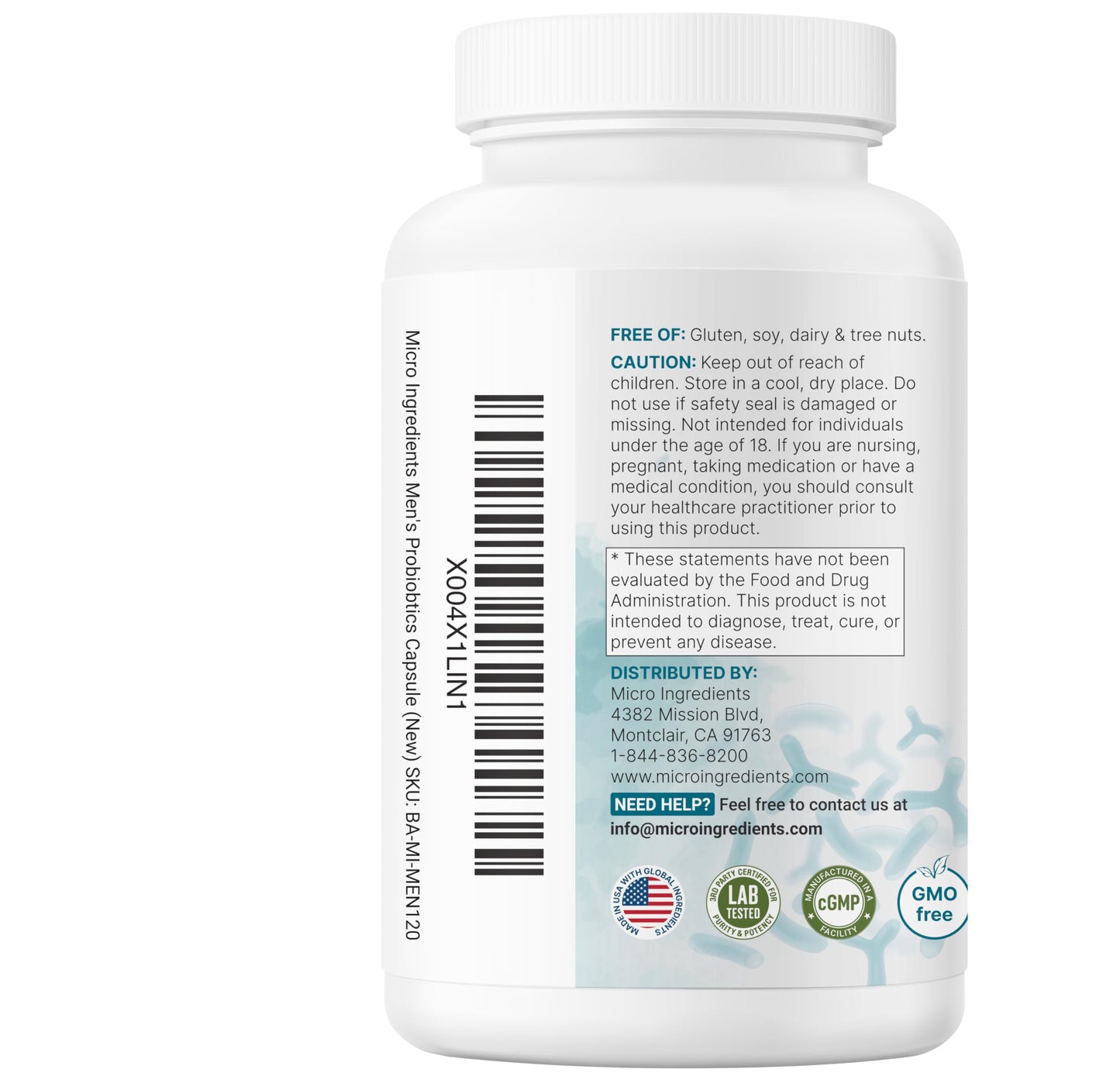 Micro Ingredients Probiotics for Men 100 Billion CFU, 40 Strains, 120 Vegetarian Capsules | Pre, Probiotics, Postbiotics & Enzymes | Pre, Probiotics, Enzymes, Saw Palmetto, Pumpkin Seed & Lycopene Micro Ingredients