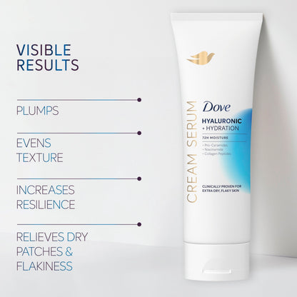 Dove Body Cream Serum Hyaluronic + Hydration for Extra Dry, Flaky Skin 8oz Dove