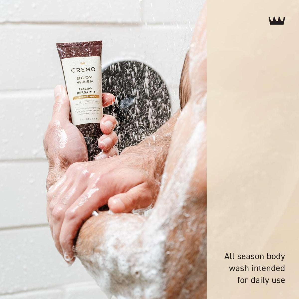 Cremo Body Wash for Men, Italian Bergamot, Travel Size, 3 Fl Oz Cremo