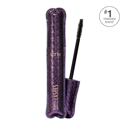tarte lights, camera, lashes 4-in-1 mascara – Volume, Length, Curl & Conditioning for Fuller-Looking Lashes, Smudge-Proof, Flake-Free, Longwear, Vegan & Cruelty-Free, full size, black tarte