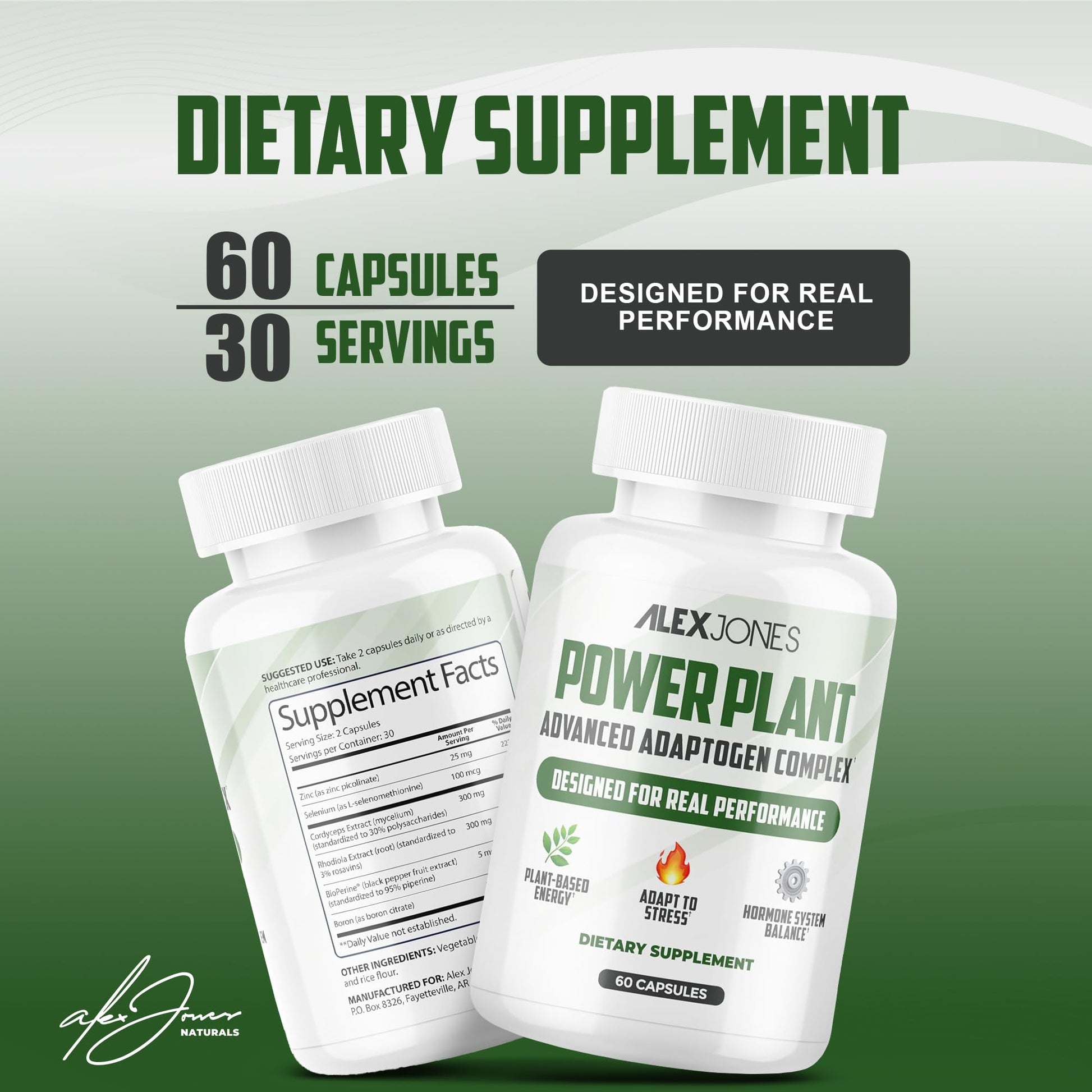 Adaptogenic Mushrooms with Cordyceps & Rhodiola – Daily Blend with Zinc, Selenium & Boron –Vegan Mushroom Capsules Supplement for Active Lifestyles – No Fillers or Additives – 60 Count Alex Jones Naturals buy australia supplements