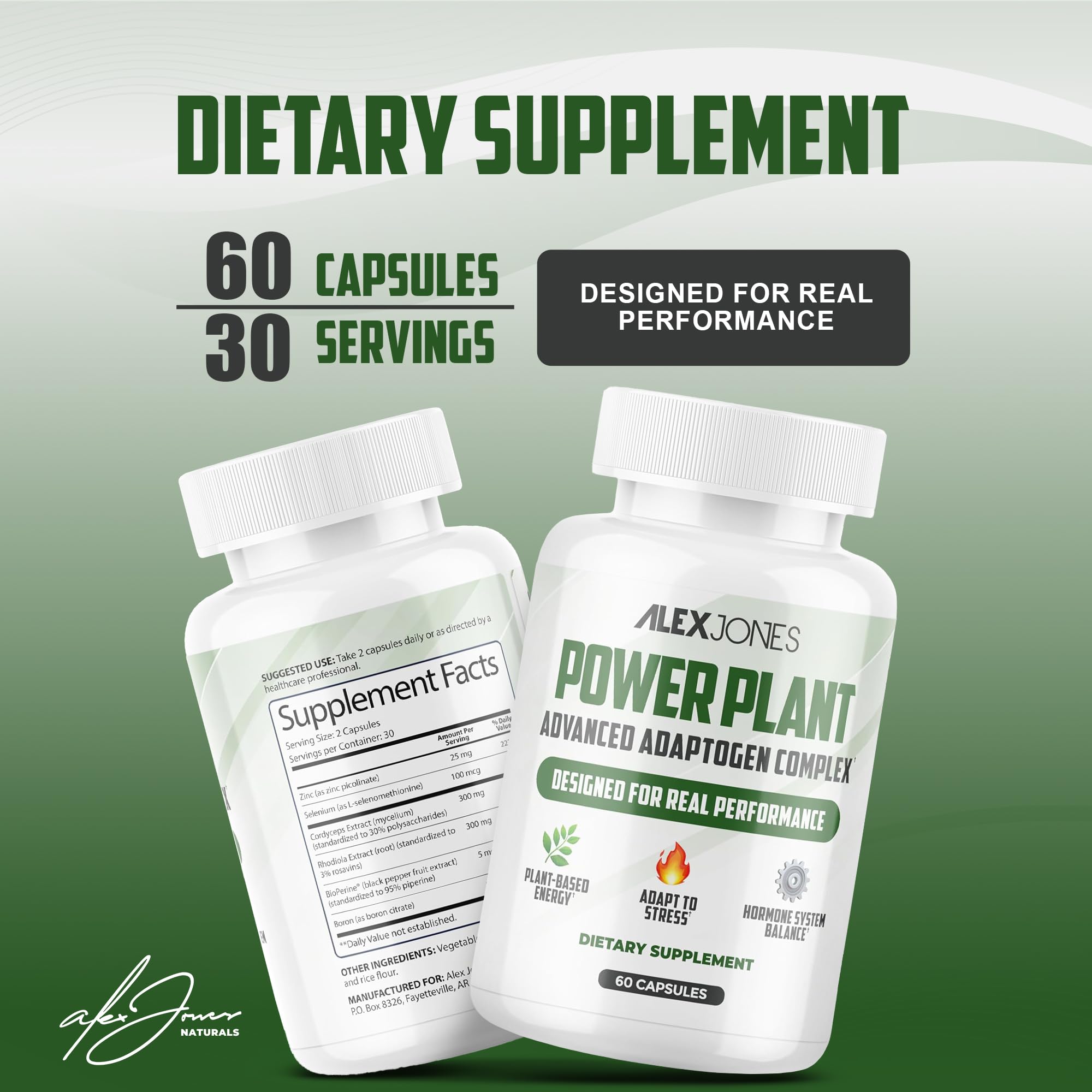 Adaptogenic Mushrooms with Cordyceps & Rhodiola – Daily Blend with Zinc, Selenium & Boron –Vegan Mushroom Capsules Supplement for Active Lifestyles – No Fillers or Additives – 60 Count Alex Jones Naturals buy australia supplements