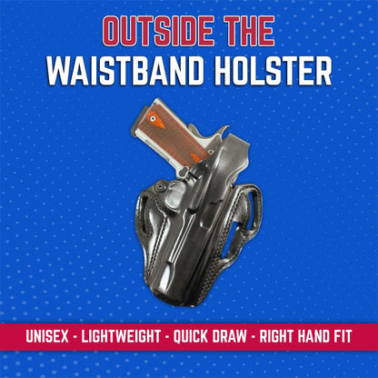 DeSantis Thumb Break Scabbard - OWB Gun Holster for Men and Women, Leather Belt Slide Holster for Pistols, Exact Molding, Secure and Highly Concealable OWB Carry Gsupps Australia