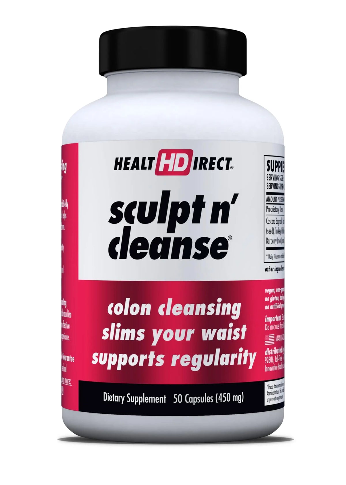 HEALTH DIRECT Sculpt n' Cleanse - Herbal Colon Cleanse for Digestive Health & Regularity - Natural Detox & Gut Flush Supplement - 50 Veggie Capsules HEALTH DIRECT