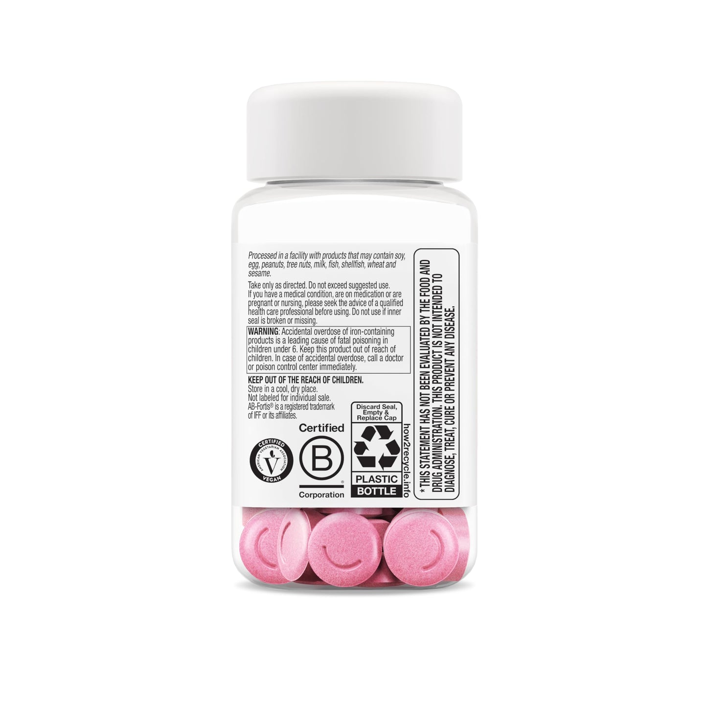 OLLY Delightful Iron Chewable Tablet, Iron Supplement from AB Fortis, Fruit Punch Flavored, 30 or 20 Day Supply - 60 Count OLLY