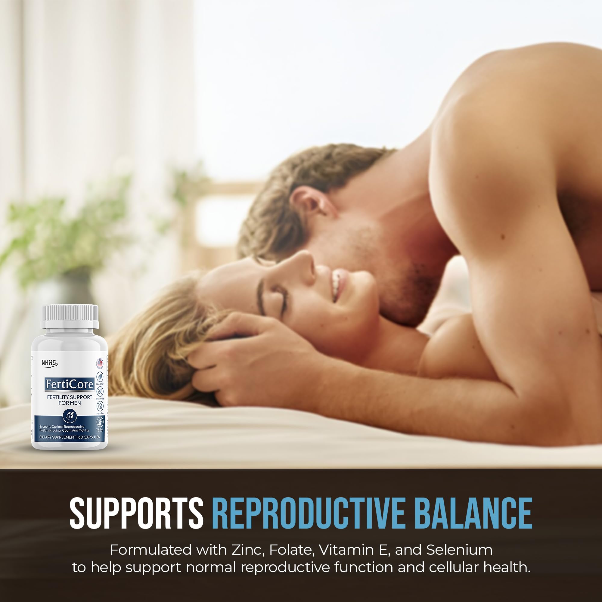 NHHS FertiCore – Men’s Fertility & Reproductive Wellness Supplement – Supports Sperm Health, Motility & Vitality – with Vitamins, Minerals, Amino Acids & Antioxidants – Made in USA, 60 Capsules NHHS buy australia supplements