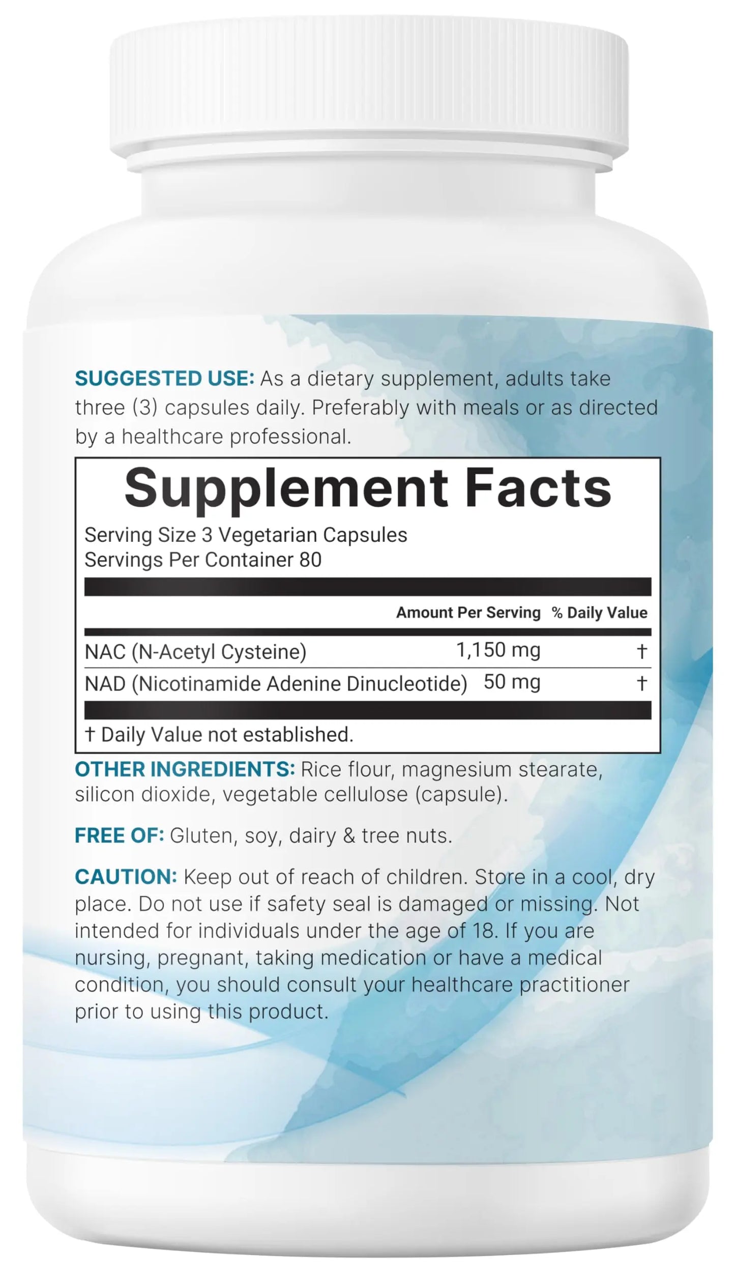Micro Ingredients NAC with NAD+, 240 Vegetarian Capsules | 1,200 mg Per Serving | 2-in-1 N-Acetyl-L-Cysteine with Nicotinamide Adenine Dinucleotide Micro Ingredients