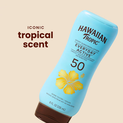 Hawaiian Tropic Everyday Active SPF 50 Sunscreen Lotion, 8 Fl Oz Hawaiian Tropic