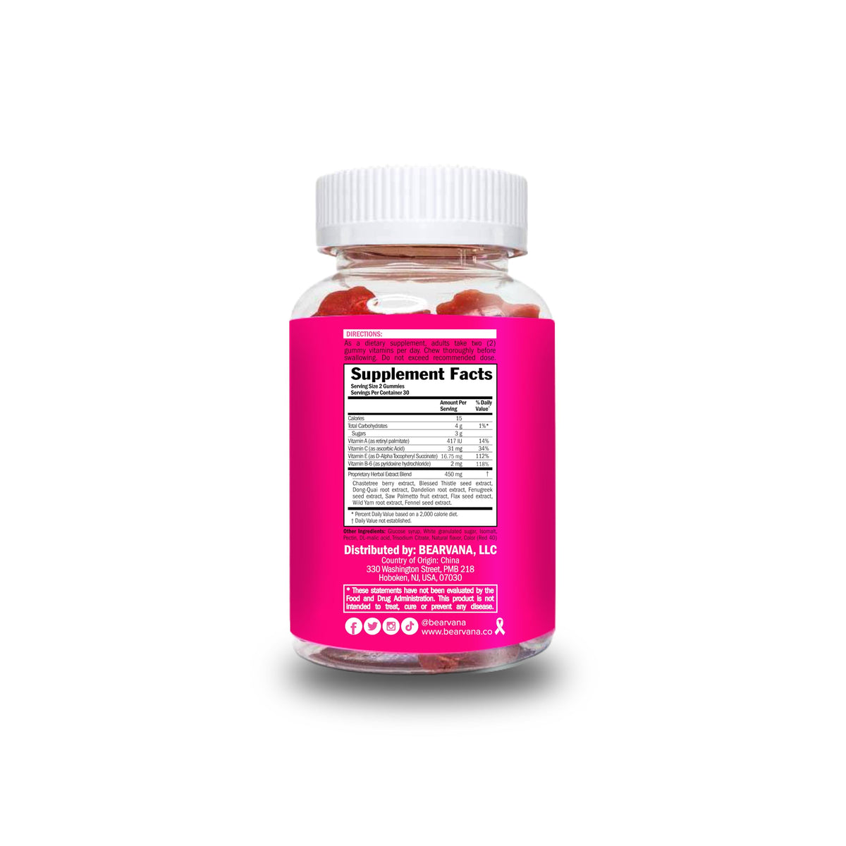 BEARVANA Top Support Women’s Multivitamin Gummies | Herbal & Vitamin Gummy Supplement for Daily Wellness | Berry Flavor | 60 Gummies BEARVANA
