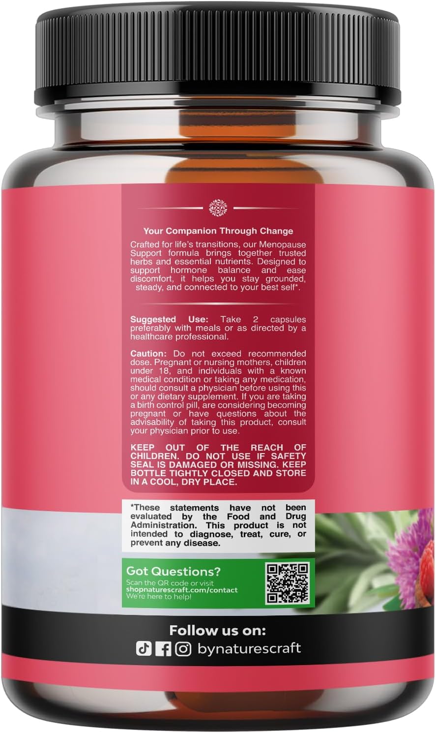 Natures Craft Complete Herbal Menopause Supplement for Women - Female Hormone Balance Capsules for Night Sweats Hot Flashes & Mood Swings with Dong Quai, Chaste Berry & Black Cohosh Root - 60 Count Gsupps Australia