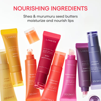 LANEIGE Lip Glowy Balm: Sheer Tinted Lip Treatment Balm Tube with Shea & Murumuru Butters for Hydrating, Moisturizing, Glossy, Non-Sticky Shine, Berry | Korean Skin Care, Berry LANEIGE