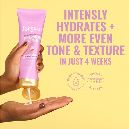 Jergens Shea and Cocoa Whipped Body Butter Lotion, Tone Enriching Hand And Body Lotion for Dry Skin, with Vitamins B3 & E, 8.5 Oz Jergens