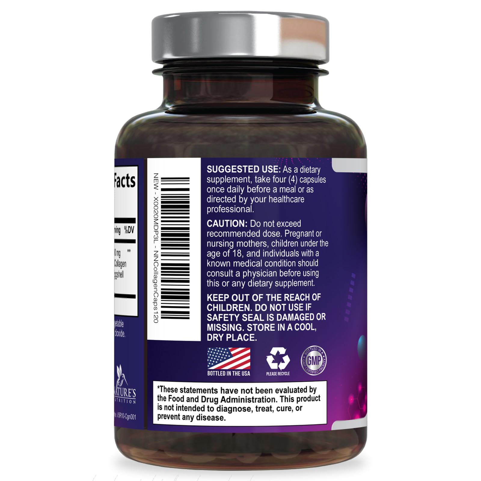Multi Collagen Pills 2400 mg - Advanced Types I, II, III, V, X - Hydrolyzed Multi Collagen Peptides Pills, Collagen Supplements for Women & Men - Hair, Skin, & Nail Support Supplement - 120 Capsules Nature's Nutrition buy australia supplements
