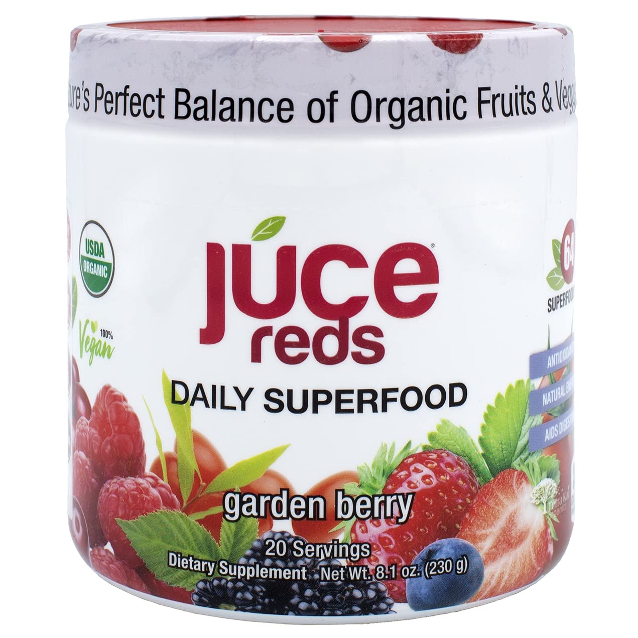 JUCE Reds Organic Superfood Powder - Garden Berry Flavor | Fruit and Veggie Powder Terra Kai Organics buy australia supplements