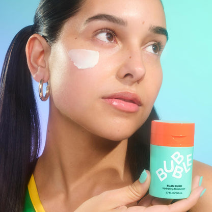 Bubble Skincare Slam Dunk Hydrating Face Moisturizer - Travel Size Lightweight Face Lotion with Vitamin E + Aloe Vera - Daily Facial Moisturizer for Normal + Dry Skin with Blue Light Protection (50ml) Bubble Skincare