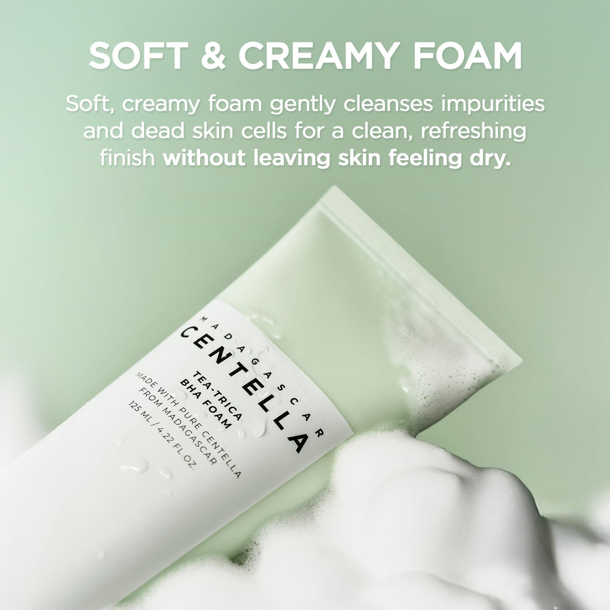 SKIN1004 Tea-Trica BHA Foam, Makeup Remover with Centella Asiatica & Tea Tree, Korean Face Cleanser for Oil & Sebum Balance, Cleansing Foam for Clearing Impurities, Korean Skin Care, 4.22 fl.oz /125ml SKIN1004