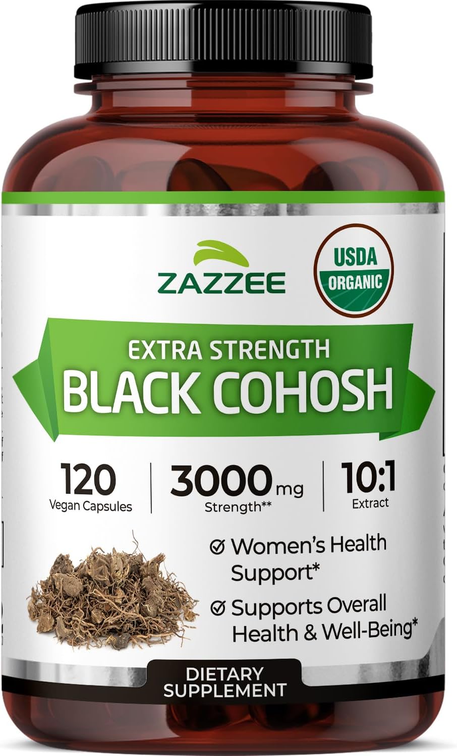 Zazzee USDA Organic Black Cohosh 10:1 Extract, 120 Vegan Capsules | 4 Month Supply, Actaea Racemosa, Women’s Health & Hormonal Balance Support, All-Natural, Non-GMO, Made in the USA Gsupps Australia