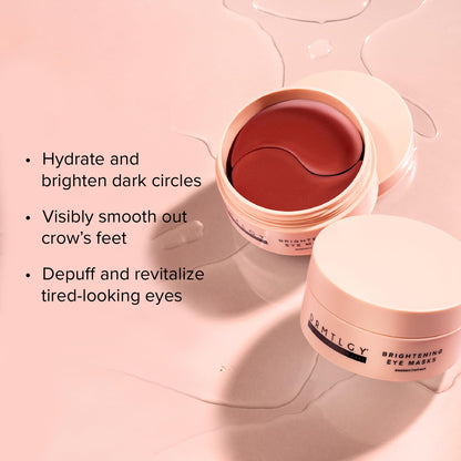 DRMTLGY Brightening Eye Masks – Biodegradable Hydrogel Under Eye Patches with Caffeine, Peptides, Hyaluronic Acid & Niacinamide DRMTLGY
