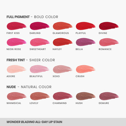 Wonderskin Lip Stain – Long Lasting, Waterproof, Lip Tint Peel Off Masque Wonderskin