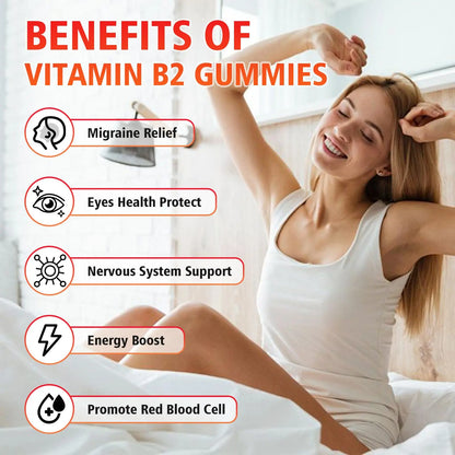 GrnLife 2 Pack Vitamin B2 Gummies, Riboflavin 400mg with Magnesium for Kids & Adults, Migraine Relief & Energy Support GrnLife